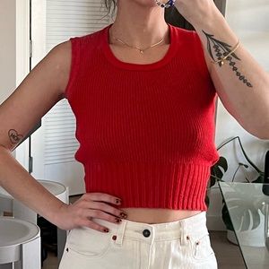 Vintage French red knit, XS